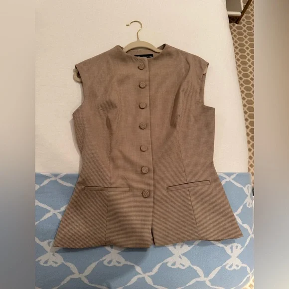 NWT Zara Buttoned Plaid Top - Picture 2 of 5